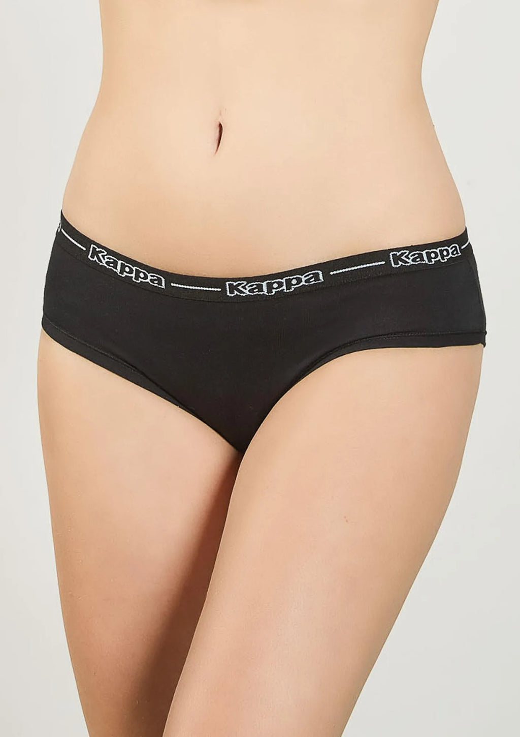 Kappa K2140 sportowe figi damskie czarne z gumą z logo