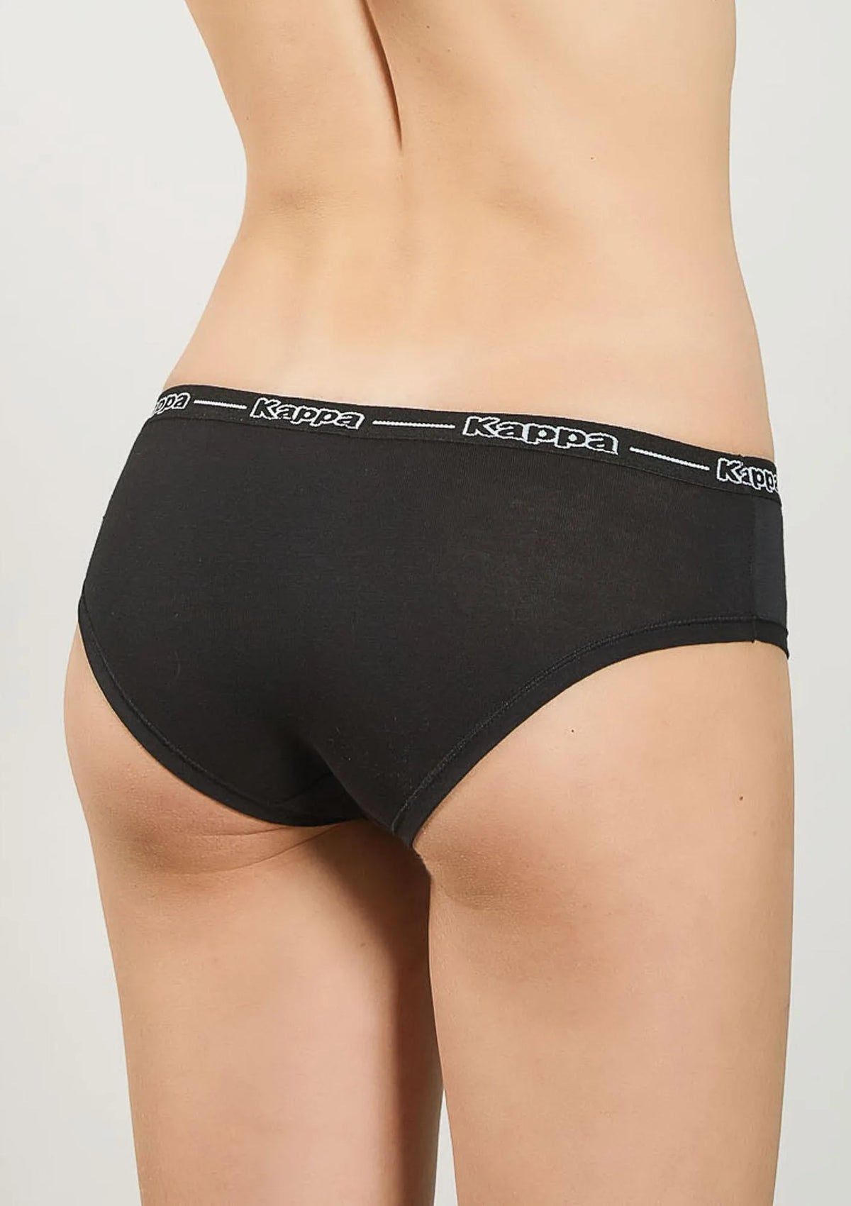 Kappa K2140 sportowe figi damskie czarne z gumą z logo