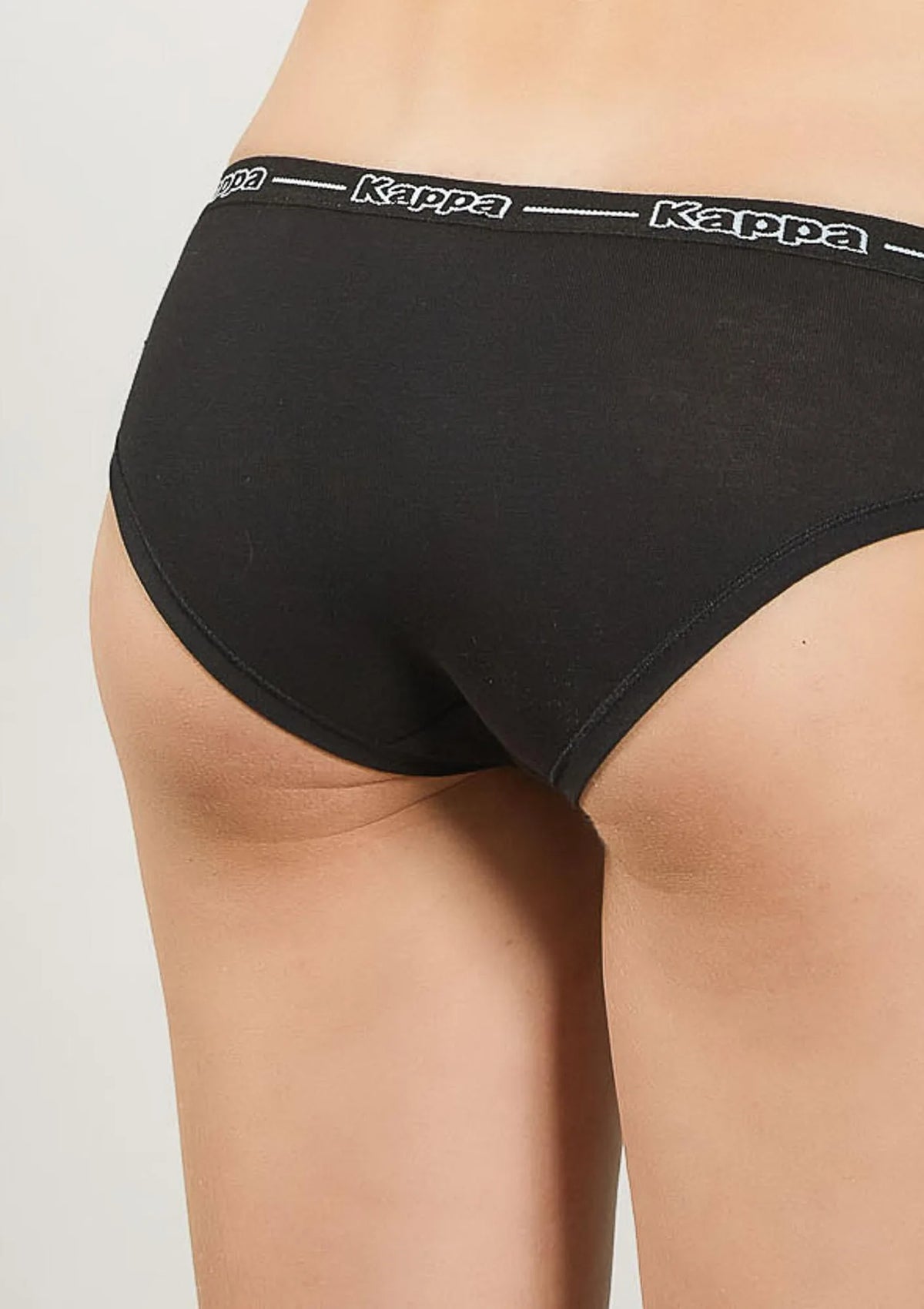 Kappa K2140 sportowe figi damskie czarne z gumą z logo