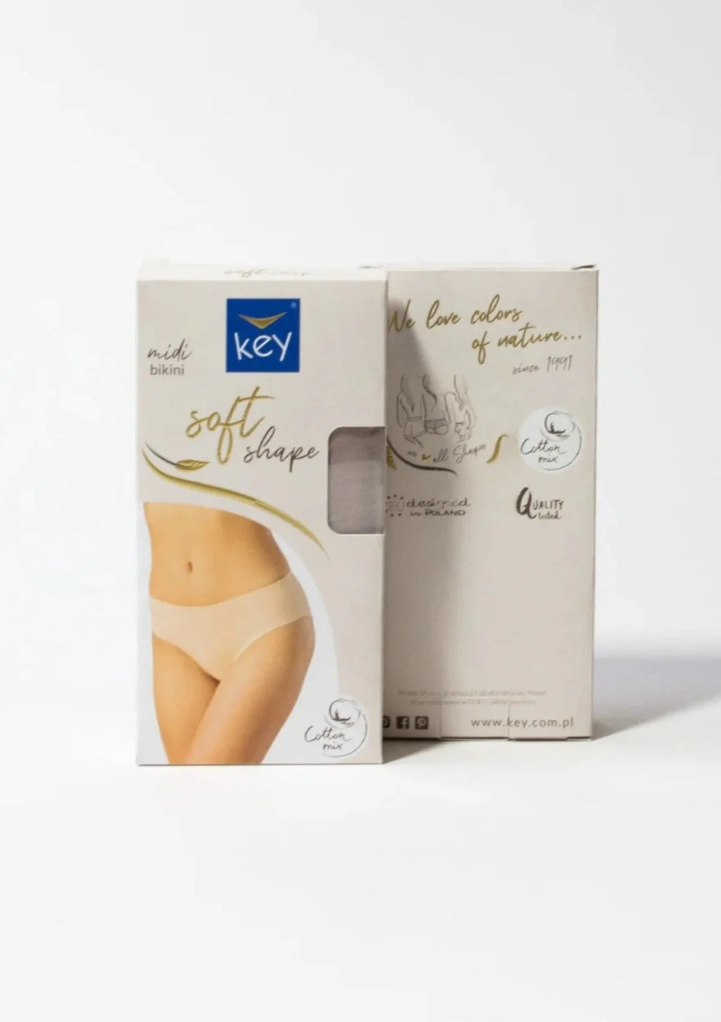 Key LPC 012 bezszwowe figi midi bikini z podwójnym pasem