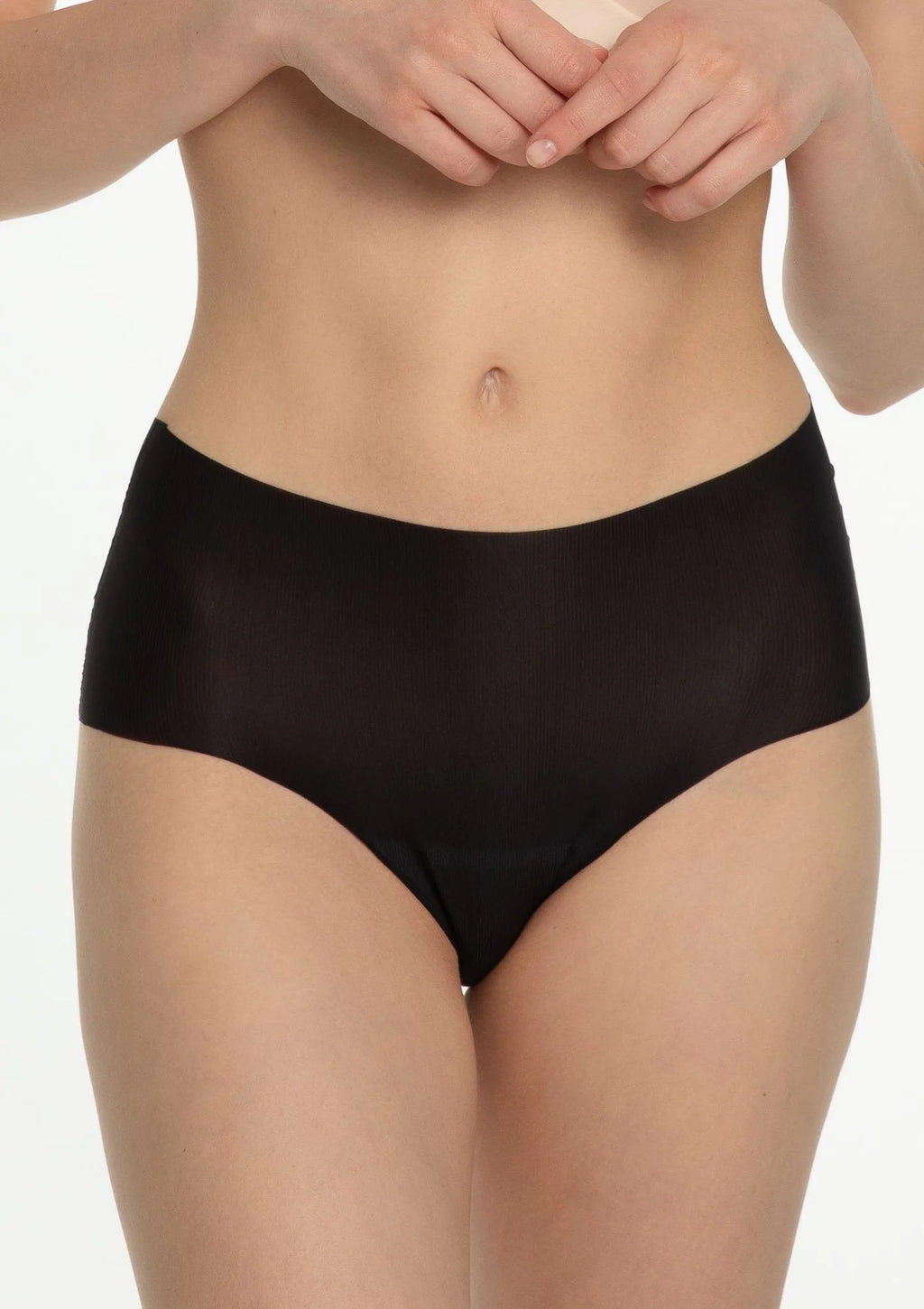 Julimex Mousse Maxi bezszwowe figi czarne z podwyższonym stanem