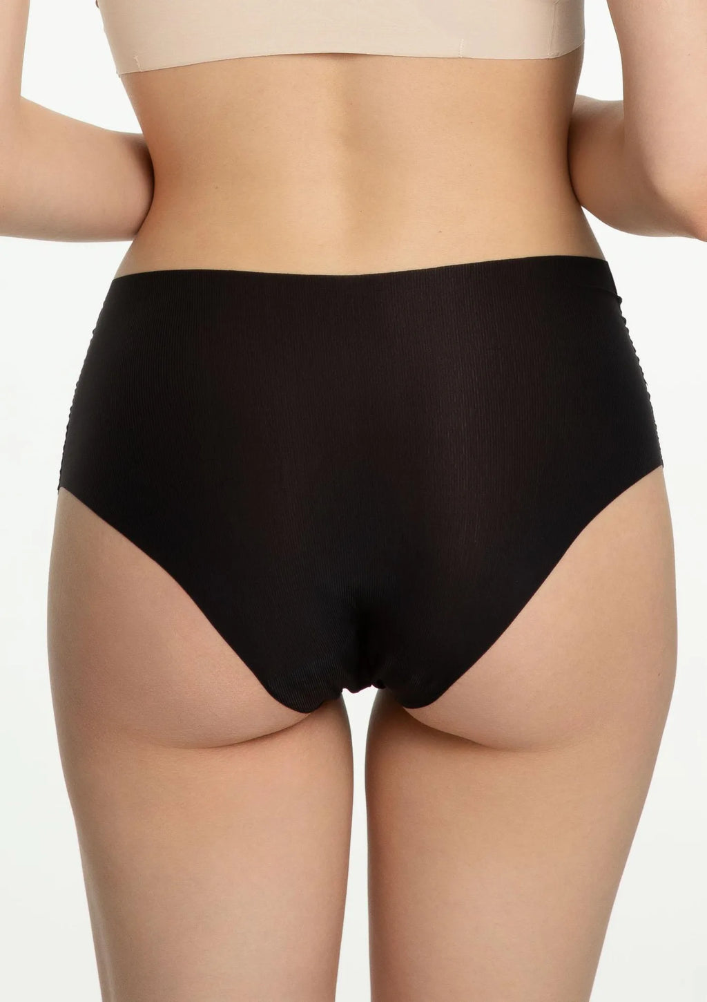 Julimex Mousse Maxi bezszwowe figi czarne z podwyższonym stanem