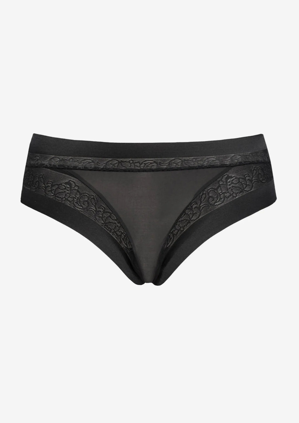Figi damskie 2505 Flower Sielei czarne – bezszwowe z tiulu