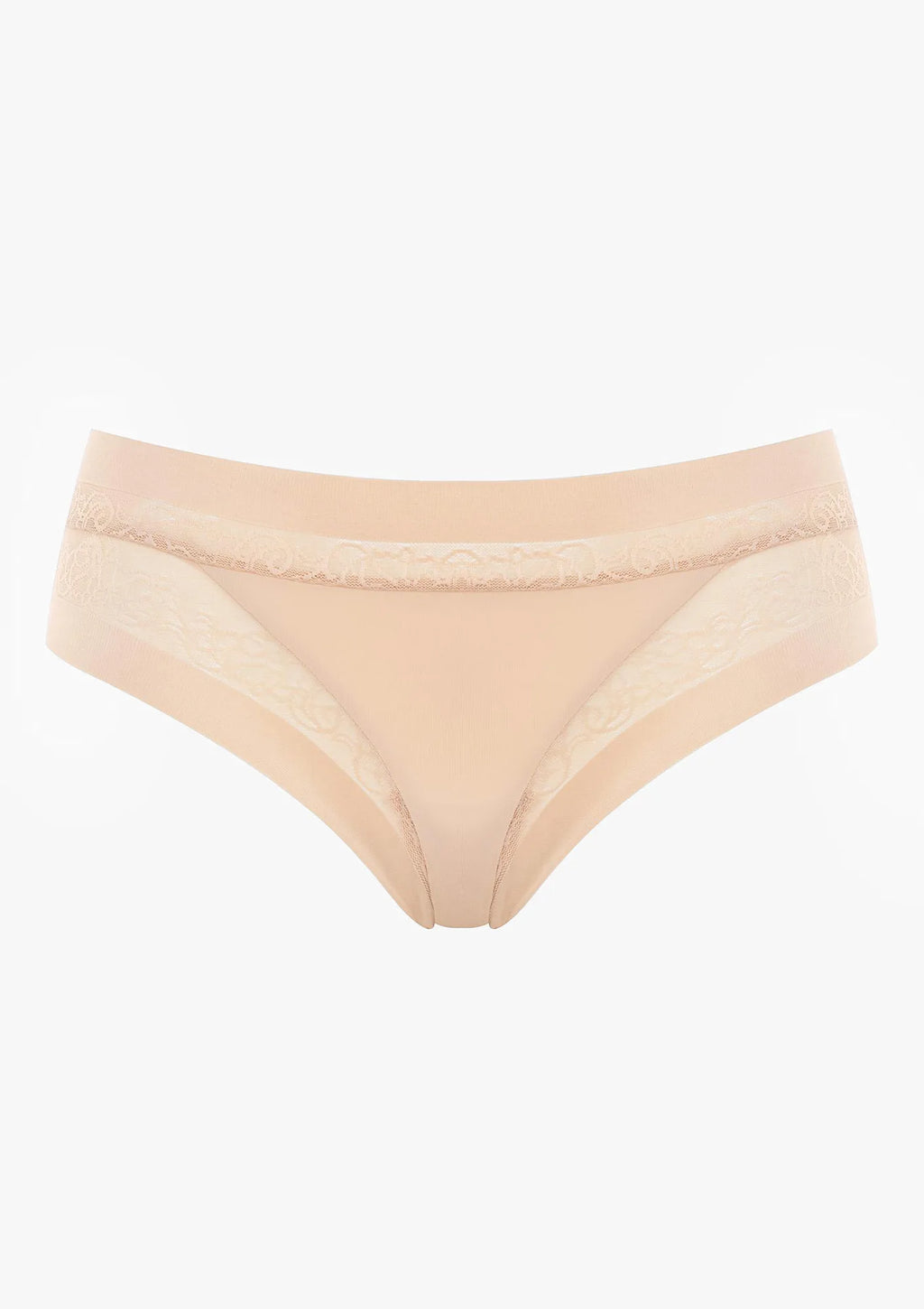 Figi damskie 2505 Flower Sielei beżowe – bezszwowe z tiulu