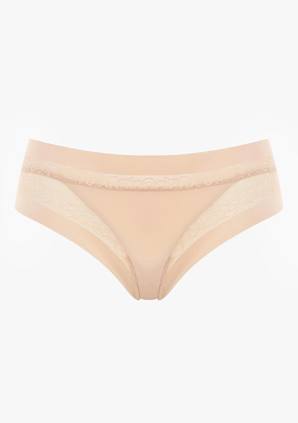 Figi damskie 2505 Flower Sielei beżowe – bezszwowe z tiulu