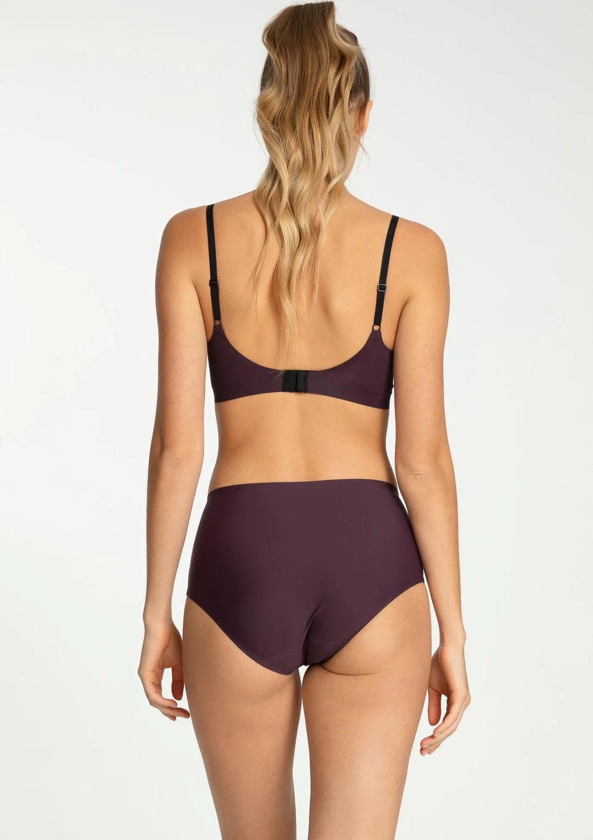Julimex Simple Maxi figi bezszwowe z wysokim stanem Dark Plum