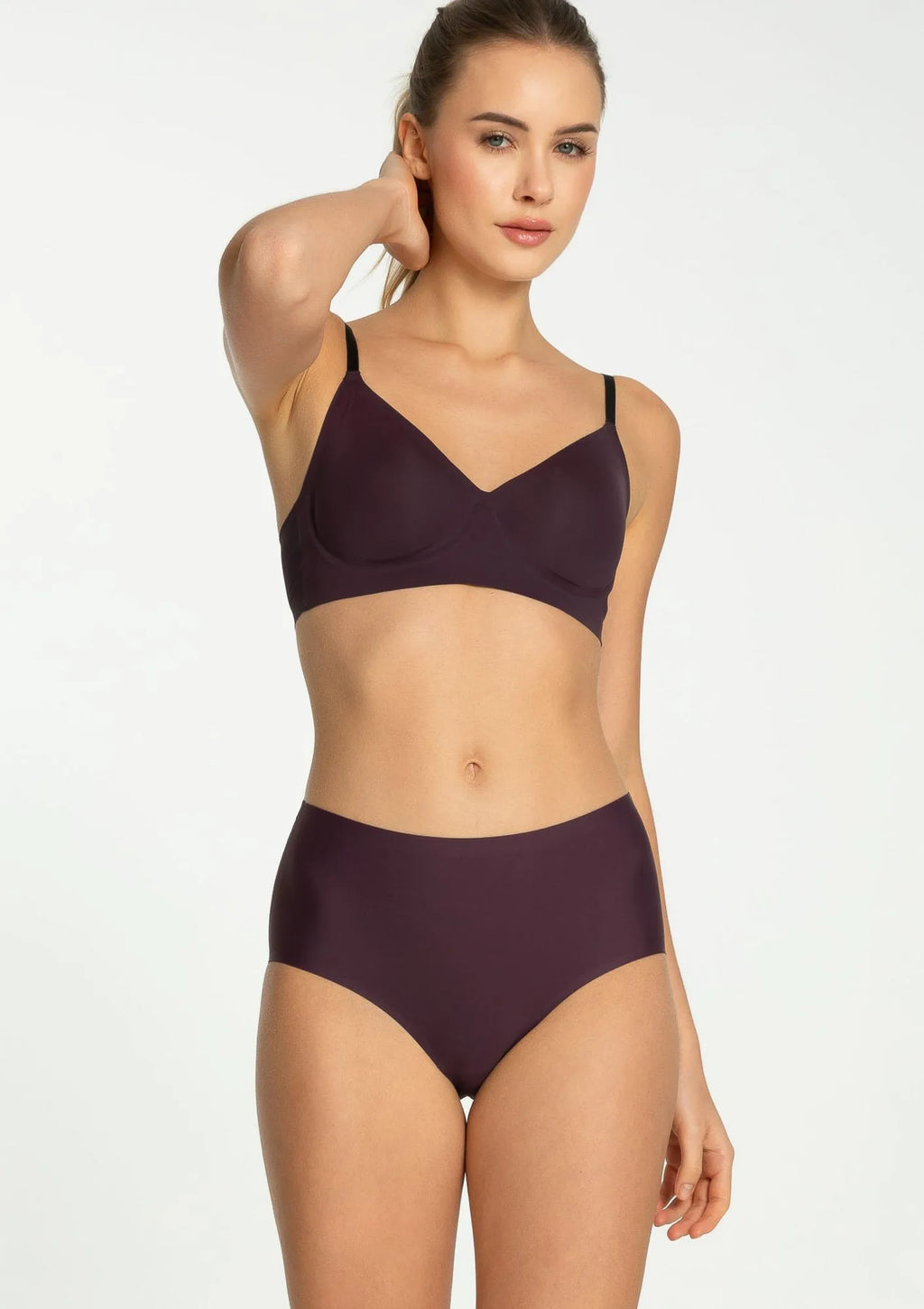 Julimex Simple Maxi figi bezszwowe z wysokim stanem Dark Plum