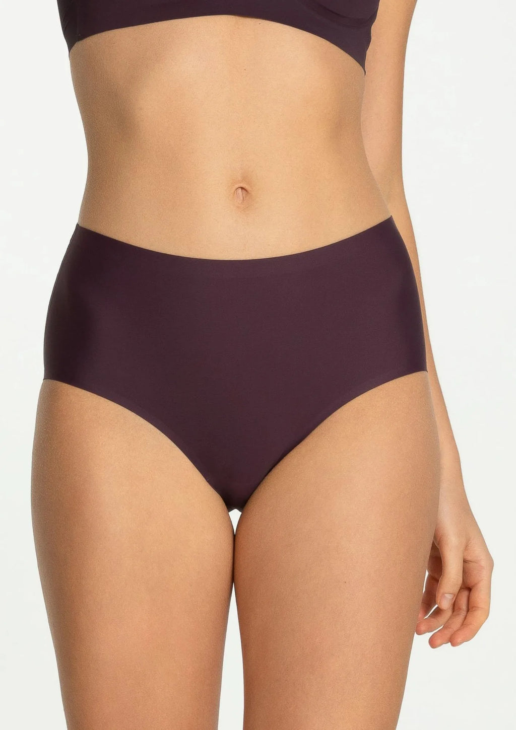 Julimex Simple Maxi figi bezszwowe z wysokim stanem Dark Plum