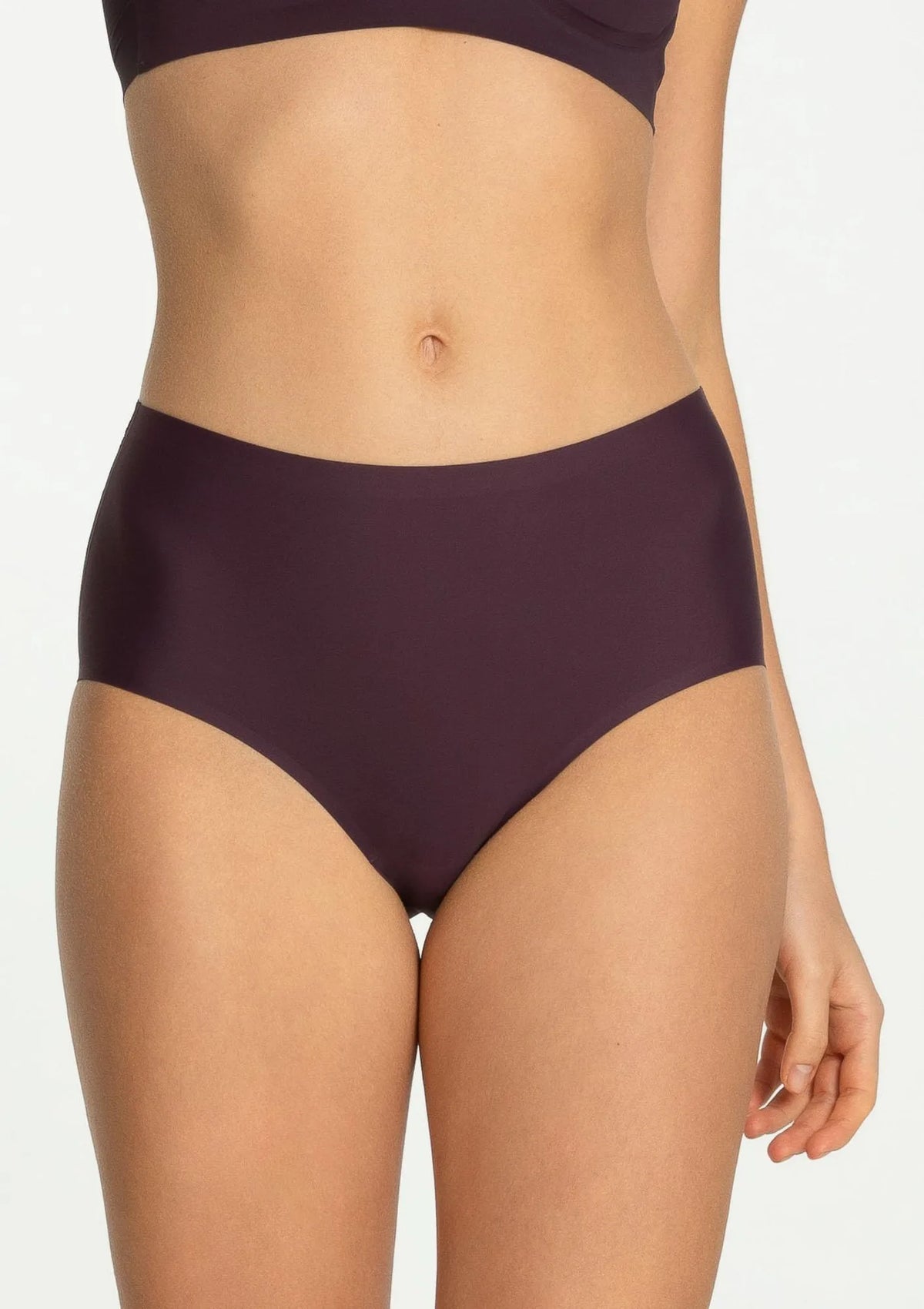 Julimex Simple Maxi figi bezszwowe z wysokim stanem Dark Plum