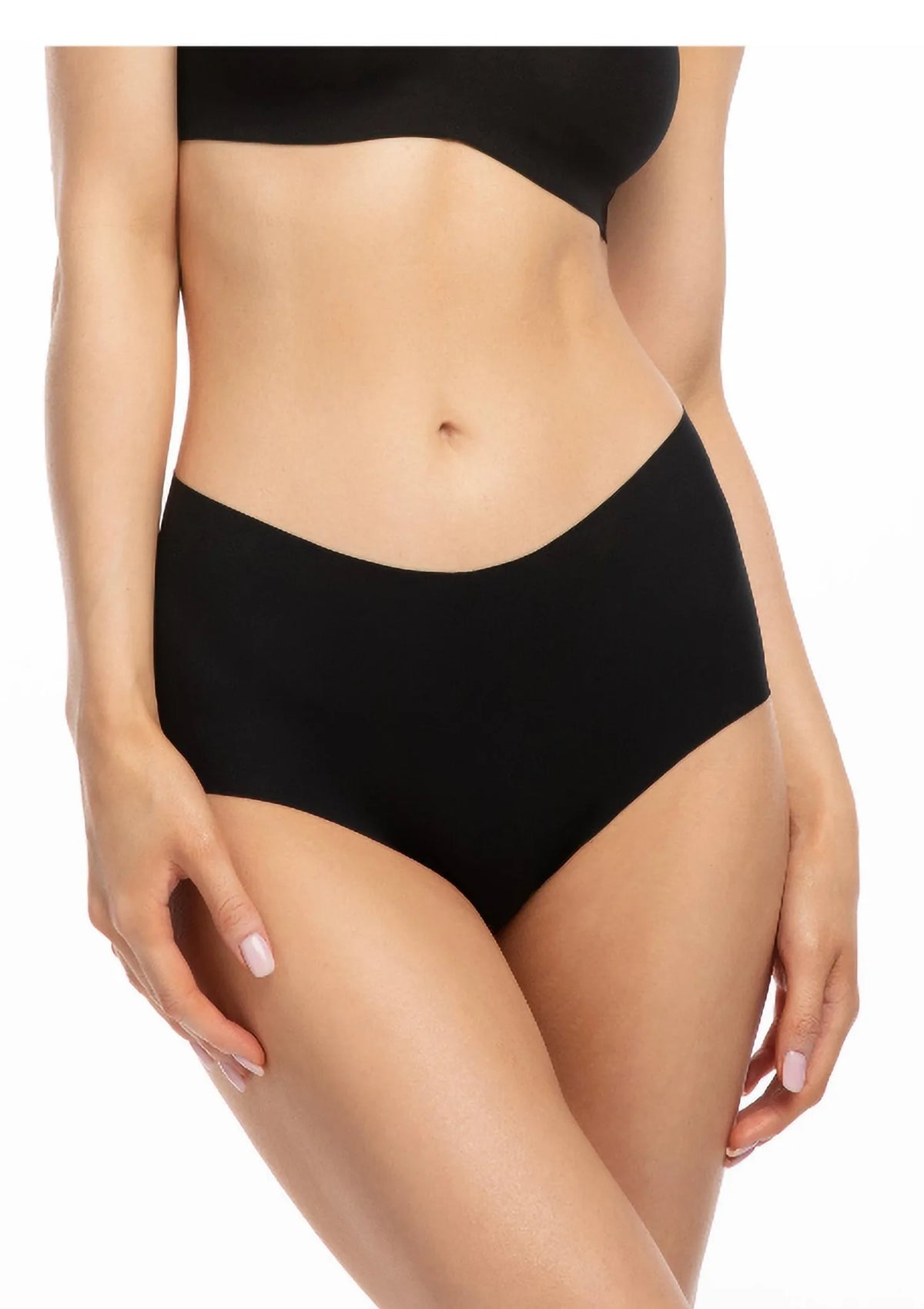 Bezszwowe figi Infinity boyshorts maxi Julimex czarne, wysoki stan