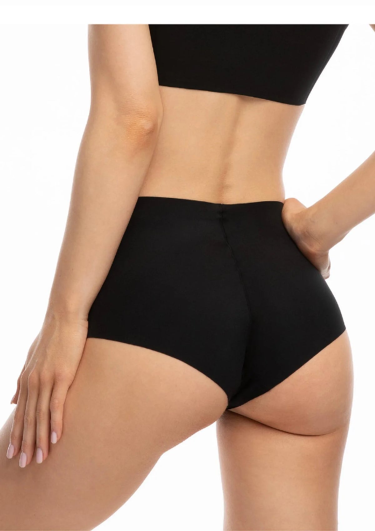 Bezszwowe figi Infinity boyshorts maxi Julimex czarne, wysoki stan