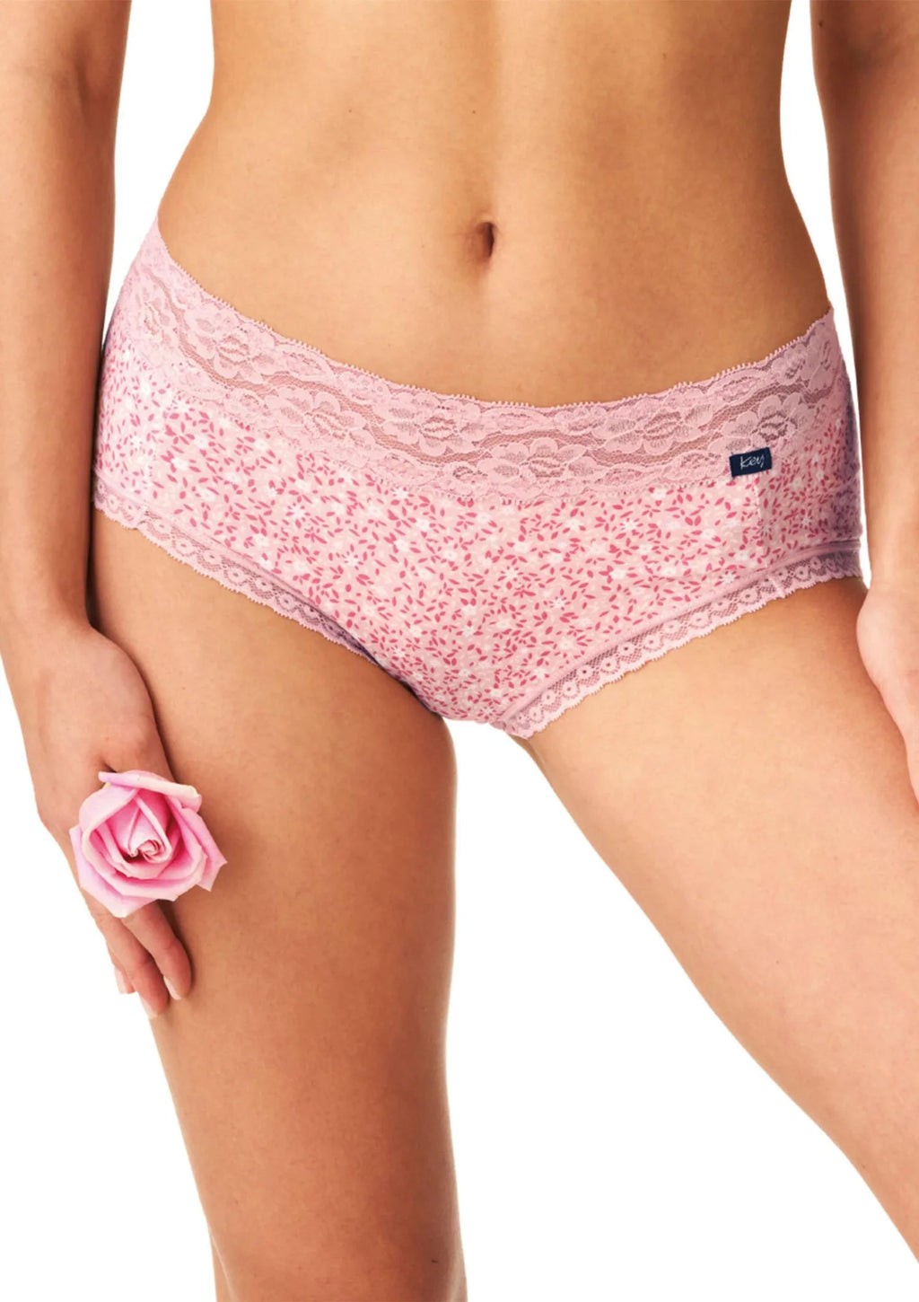 Key LPC 640 figi midi bikini w kwiatowy motyw, koronka, 2 pary