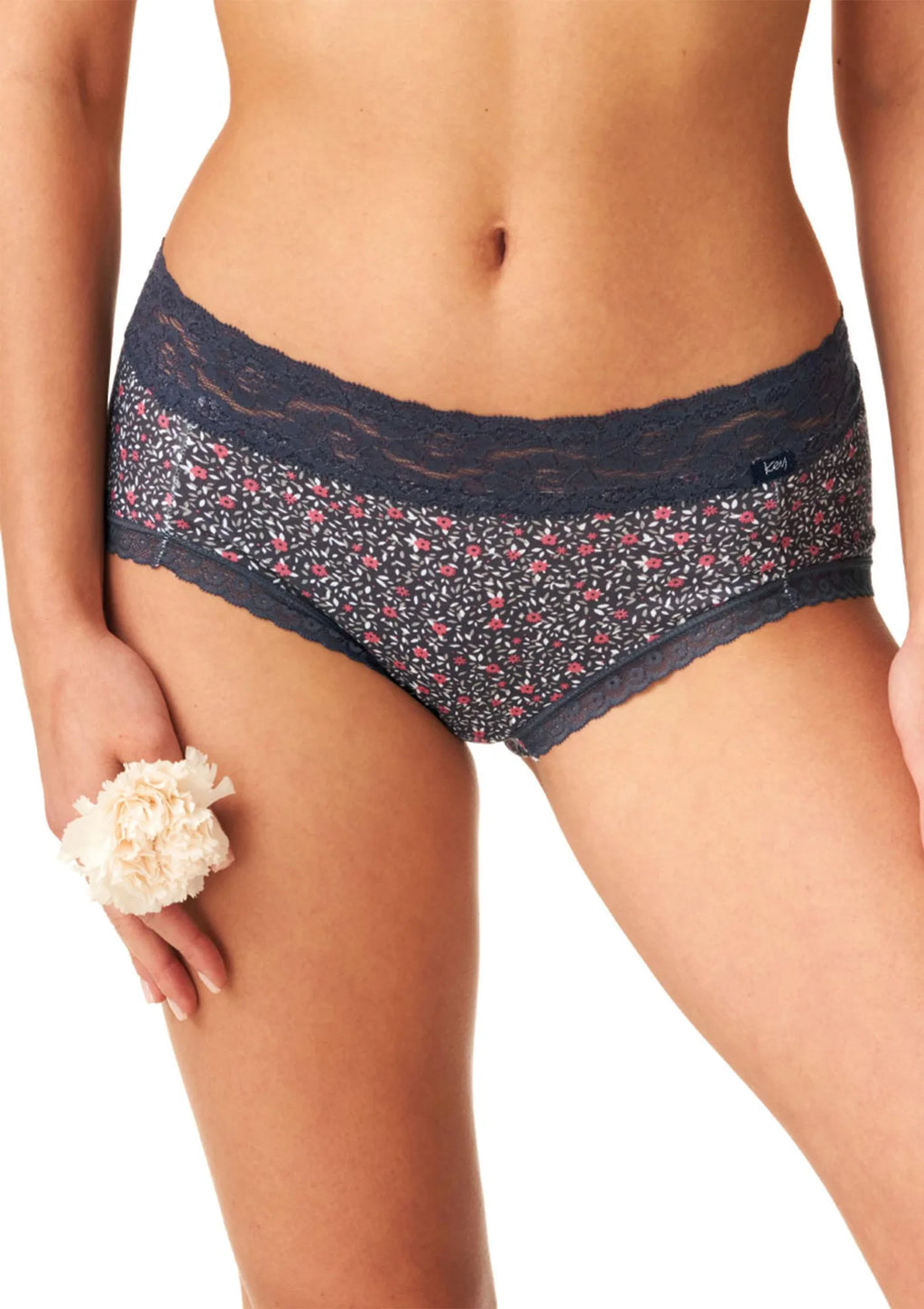 Key LPC 640 figi midi bikini w kwiatowy motyw, koronka, 2 pary