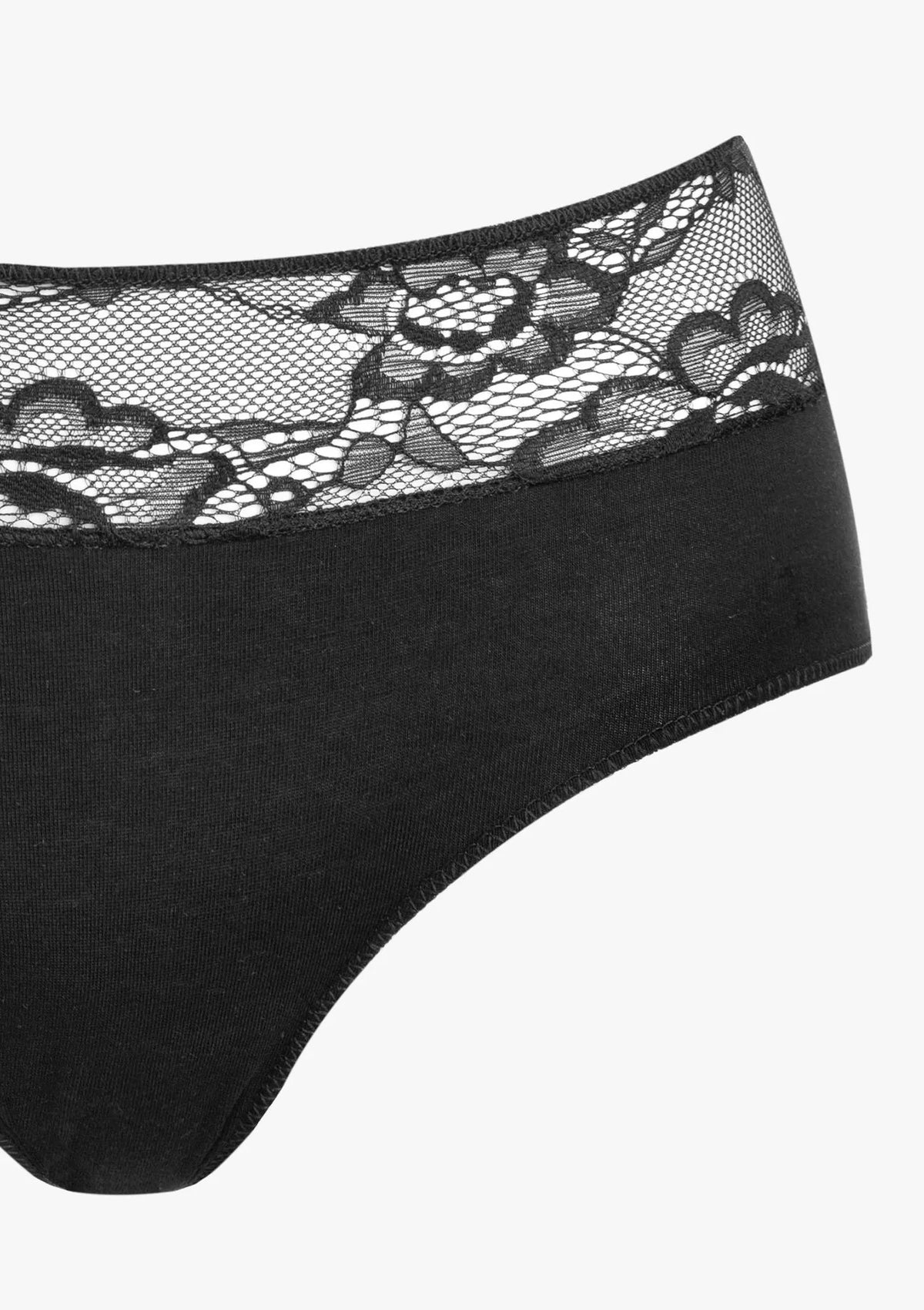 Pierre Cardin 365 figi czarne klasyczne z koronkowym tyłem