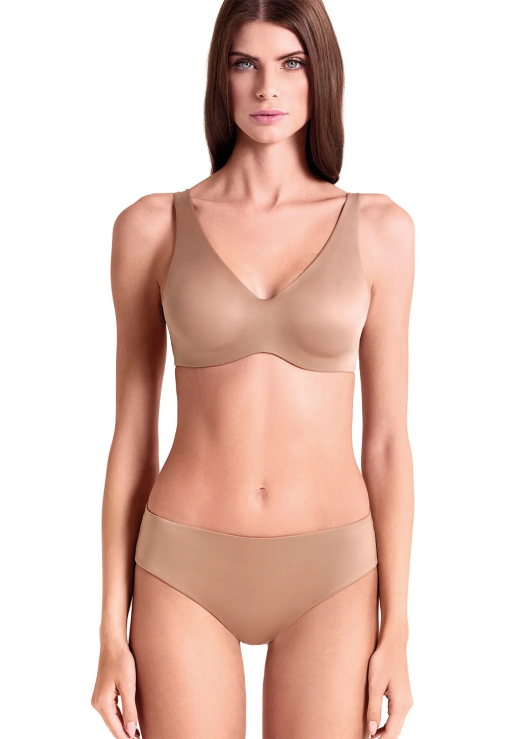 Lormar One Ultrashine figi midi brązowe bezszwowe z mikrofibry