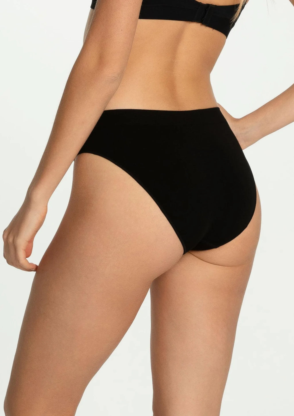 Julimex Bamboo Classic figi damskie czarne z włókna bambusowego