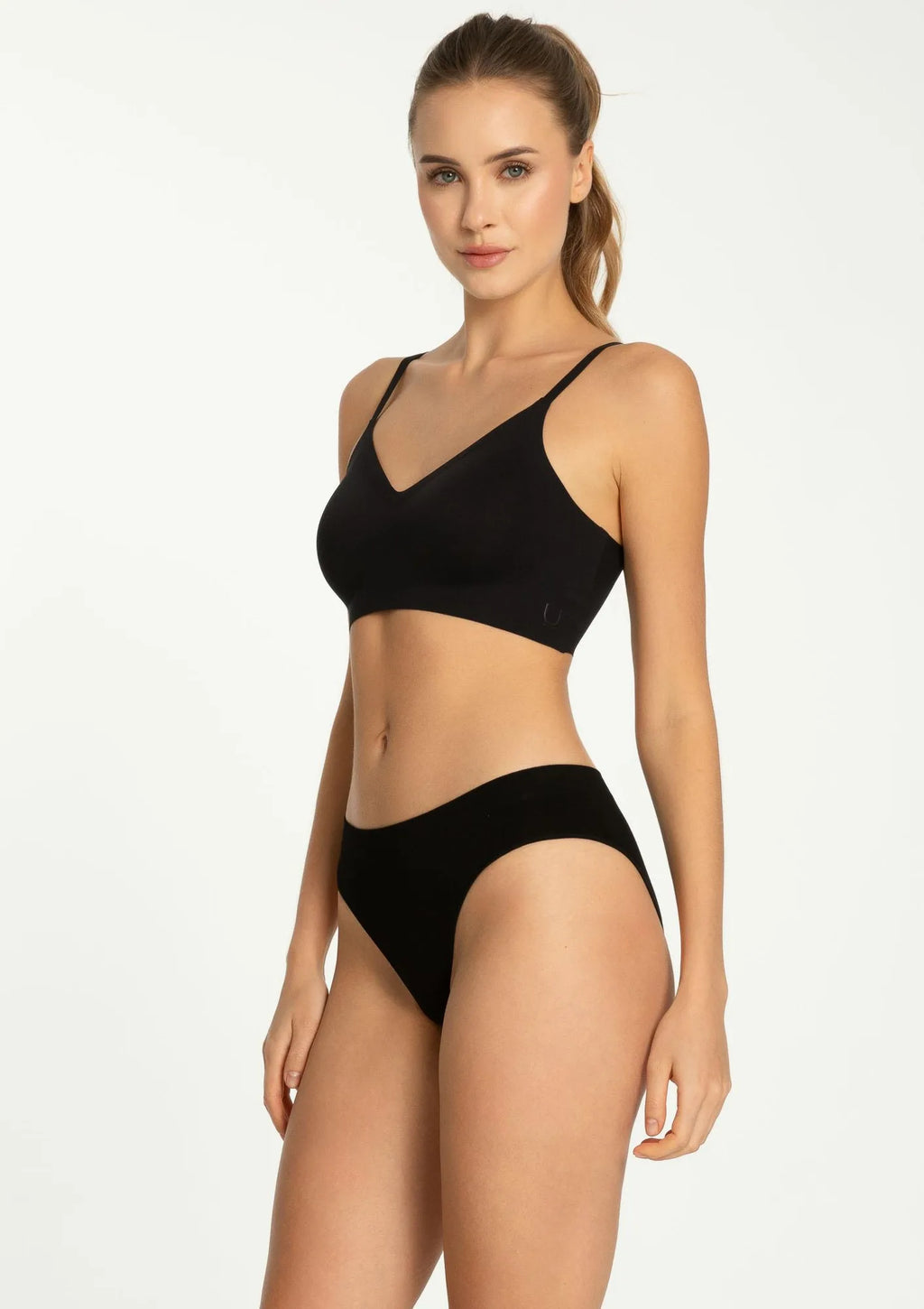 Julimex Bamboo Classic figi damskie czarne z włókna bambusowego