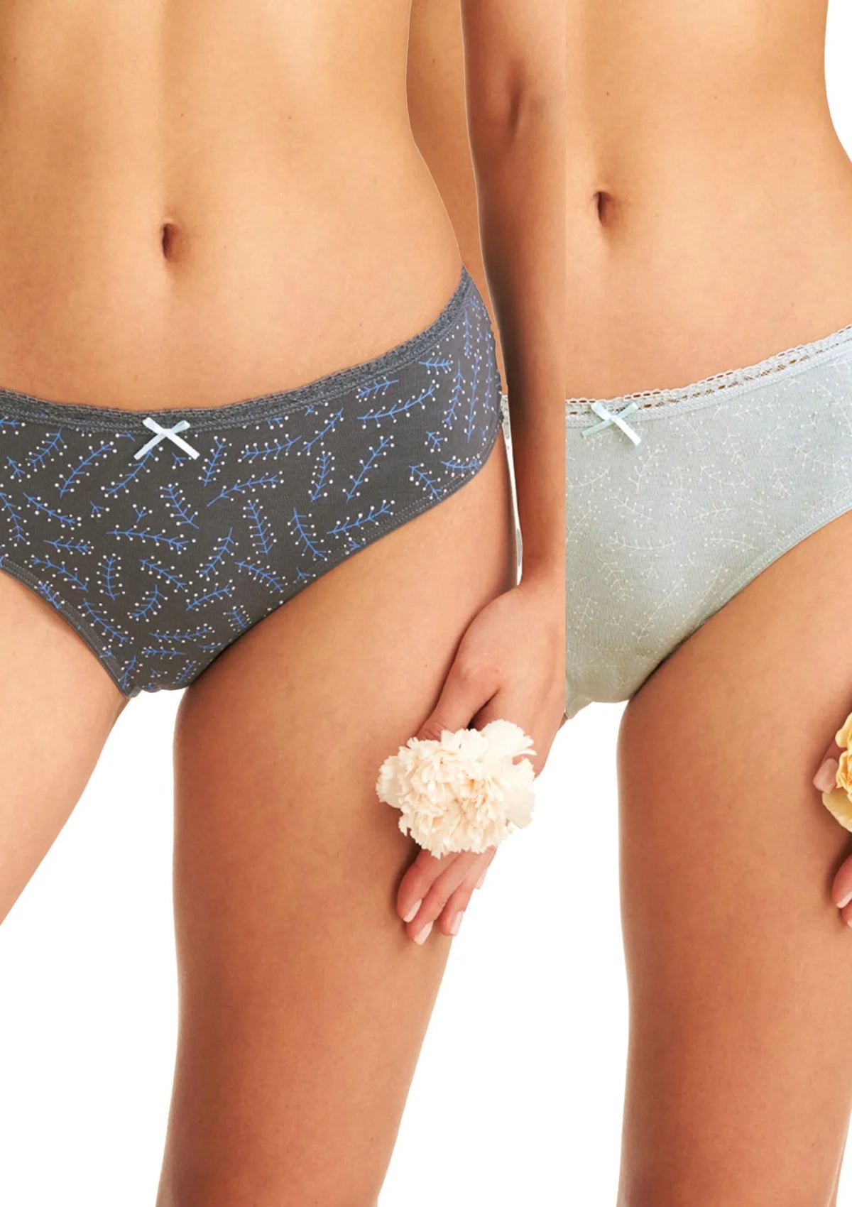 Figi midi bikini Key LPC 936 z koronką na tyle, 2 sztuki