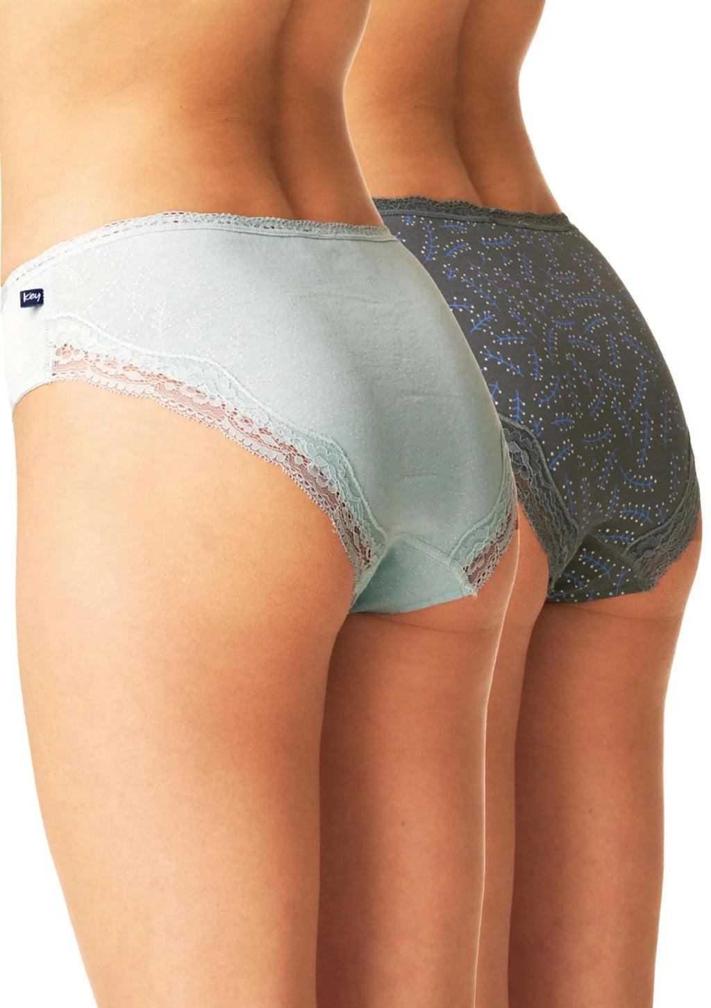 Figi midi bikini Key LPC 936 z koronką na tyle, 2 sztuki