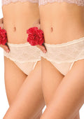 Key LPC 156 figi midi bikini z wiskozy z koronką w pasie, 2 szt.