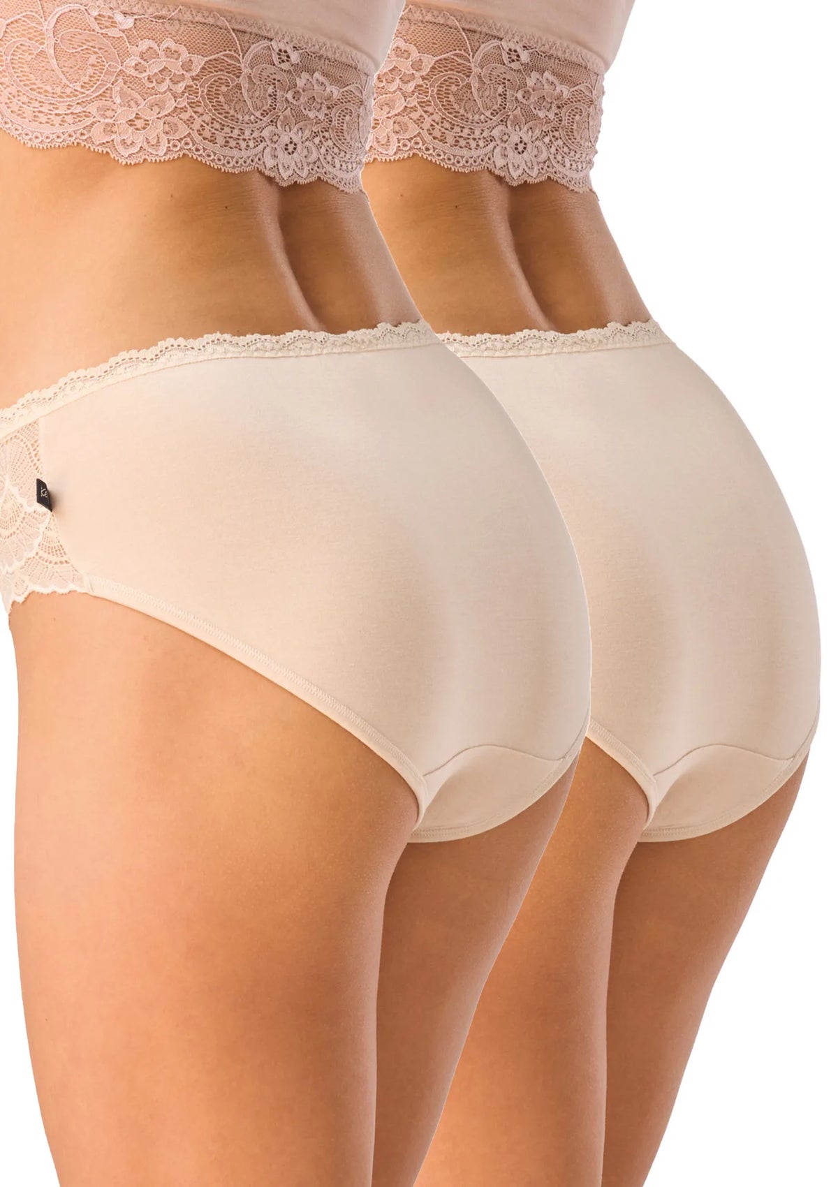 Key LPC 156 figi midi bikini z wiskozy z koronką w pasie, 2 szt.