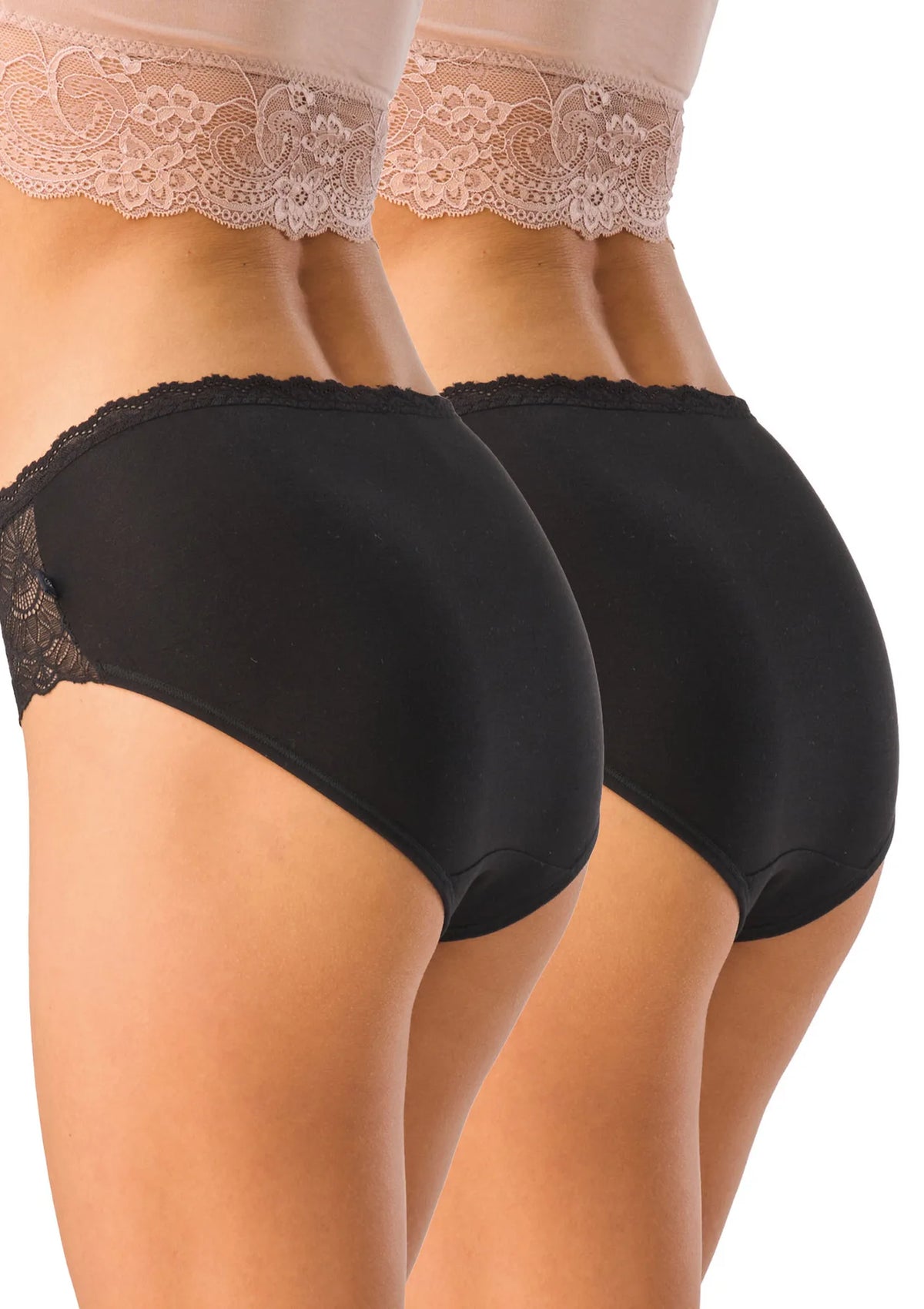Key LPC 156 figi midi bikini z wiskozy z koronką w pasie, 2 szt.