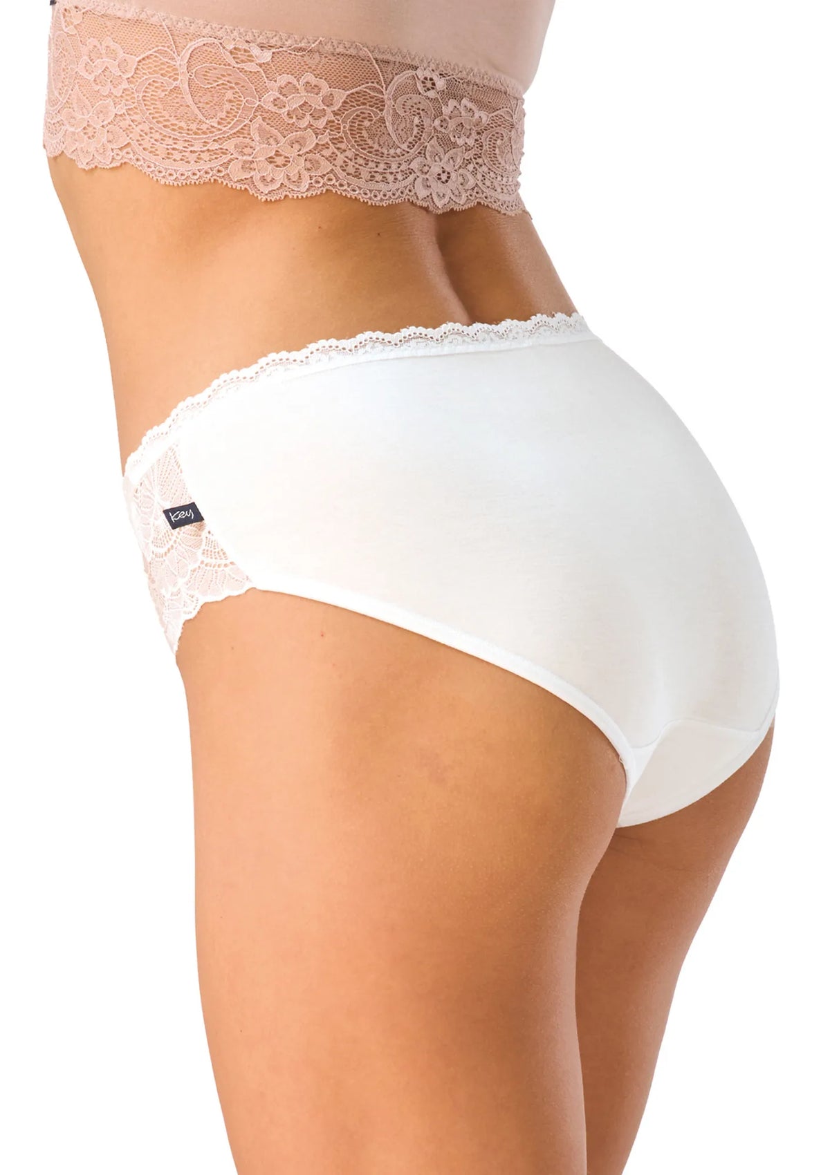 Key LPC 156 figi midi bikini z wiskozy z koronką w pasie, 2 szt.