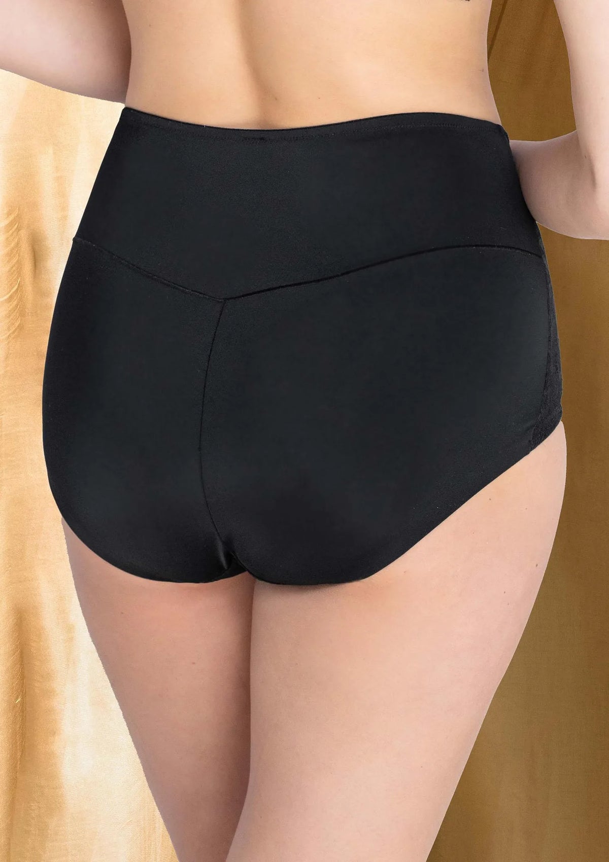 Figi damskie AR39 Verde Veronica czarne – modelujące z wysokim stanem