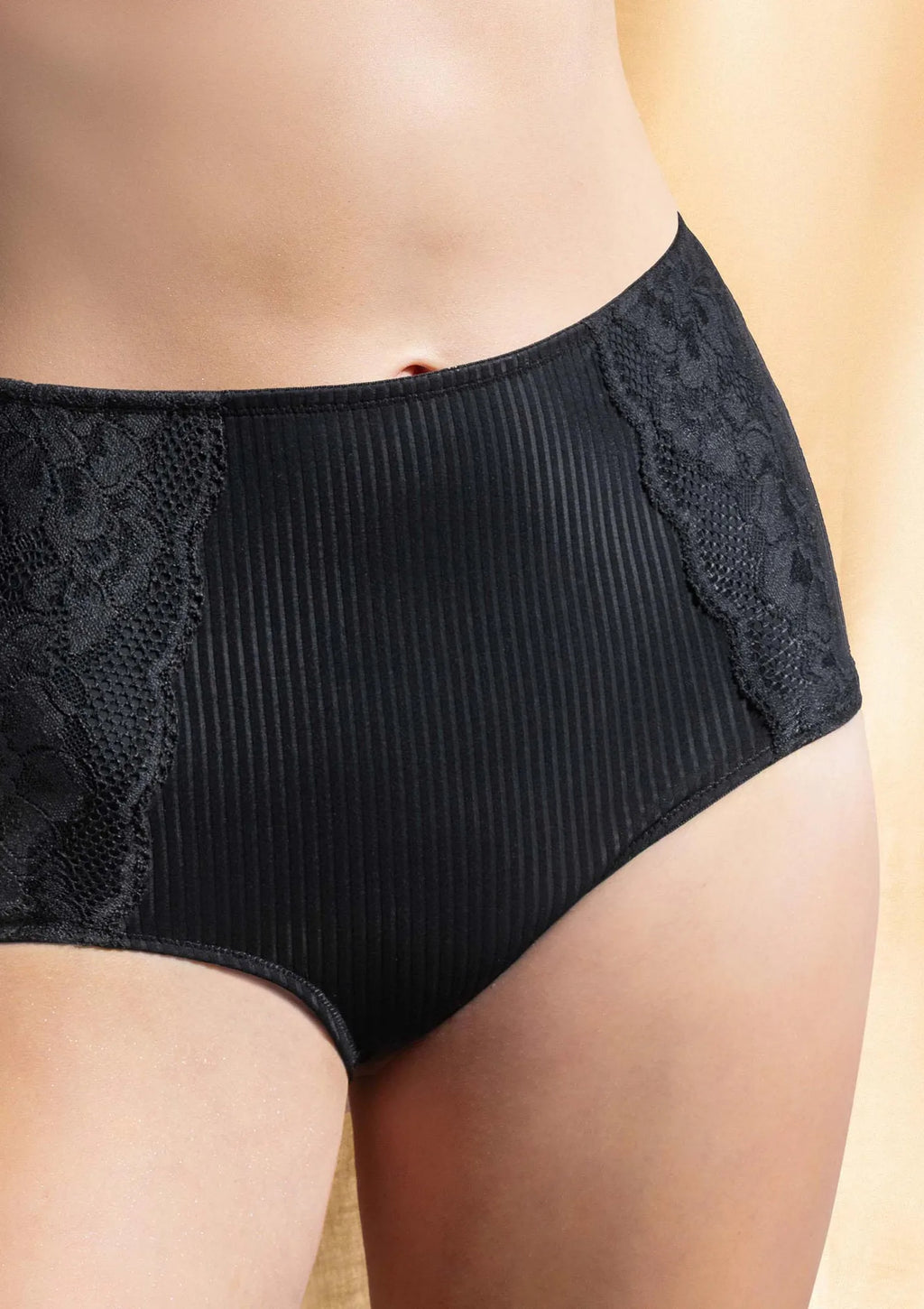 Figi damskie AR39 Verde Veronica czarne – modelujące z wysokim stanem
