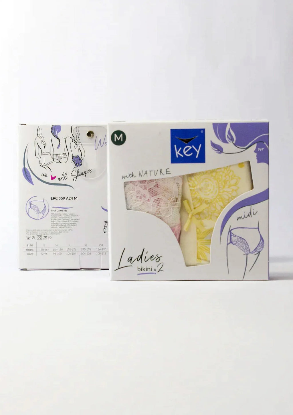 Key LPC 559 figi klasyczne midi bikini, pełny tył, 2 pack
