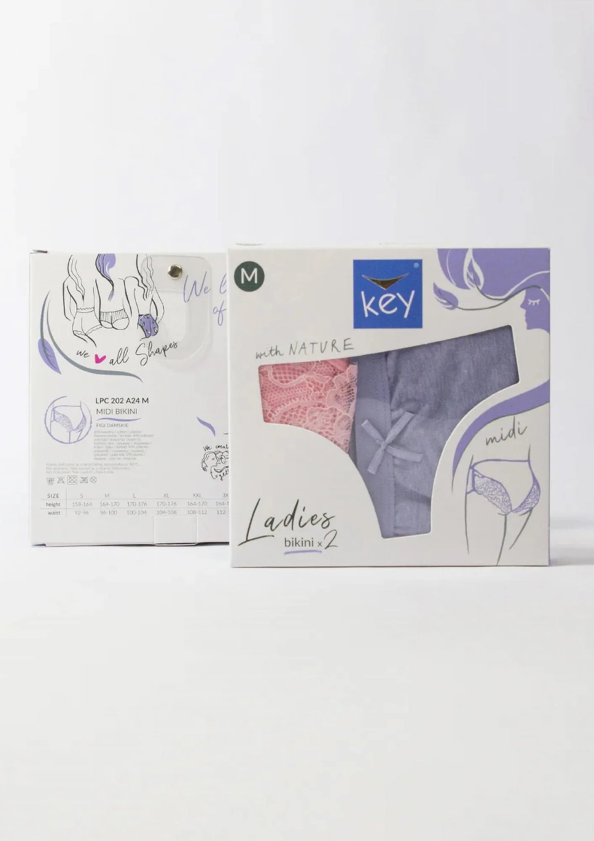 Key LPC 202 figi midi bikini z koronką z tyłu, 2 pack