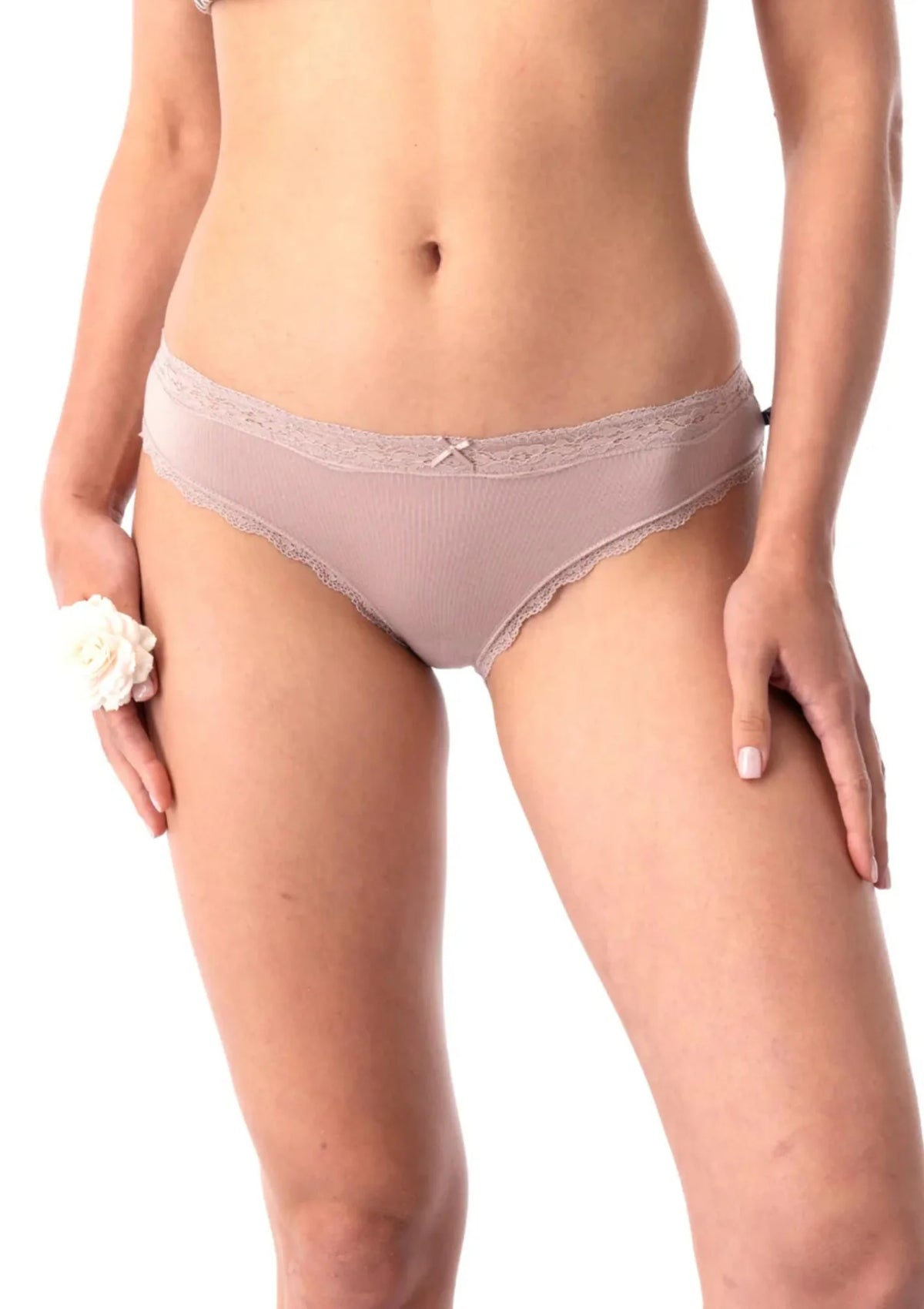 Key LPR 002 figi mini bikini beż z dzianiny bambusowej