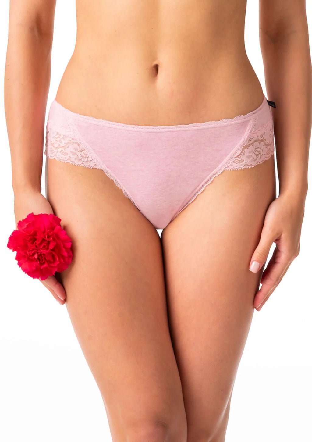 Key LPC 261 bawełniane figi midi bikini z koronką, 2 pak