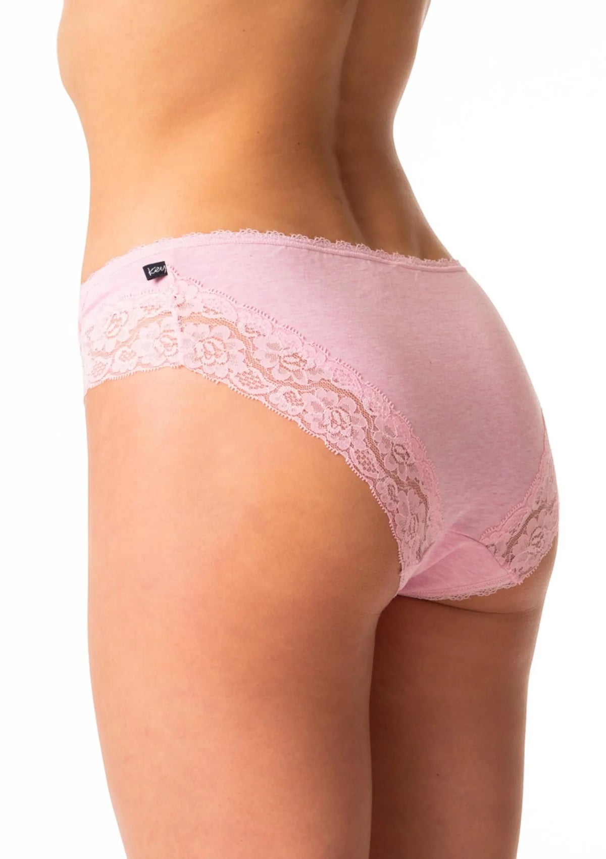 Key LPC 261 bawełniane figi midi bikini z koronką, 2 pak