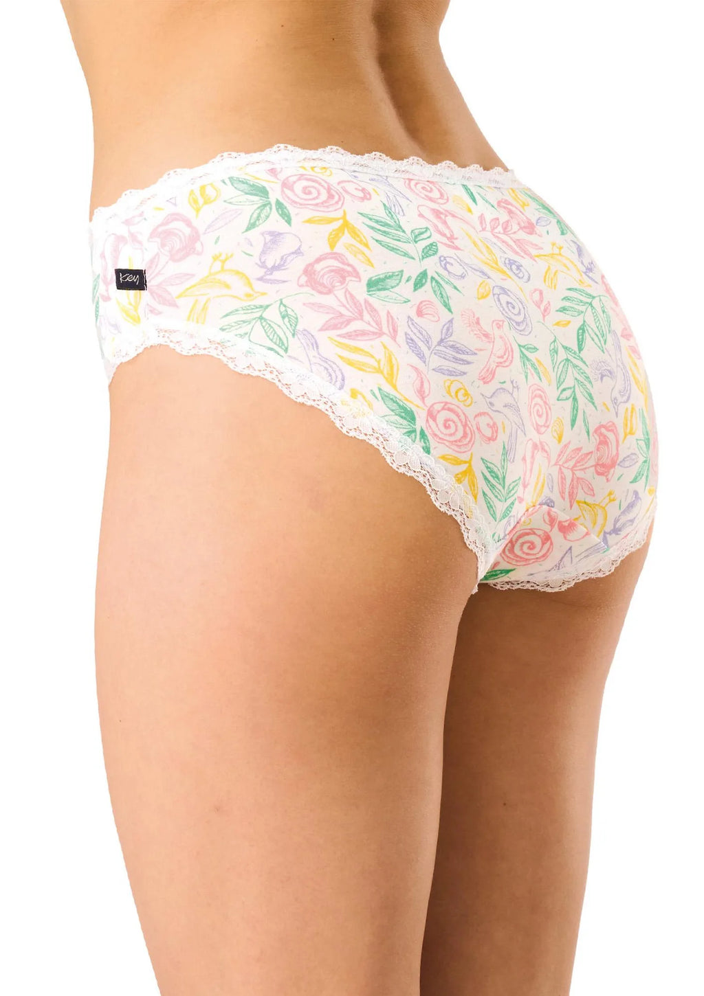 Figi midi bikini Key LPC 576 z wiskozy z koronką, 2 pary