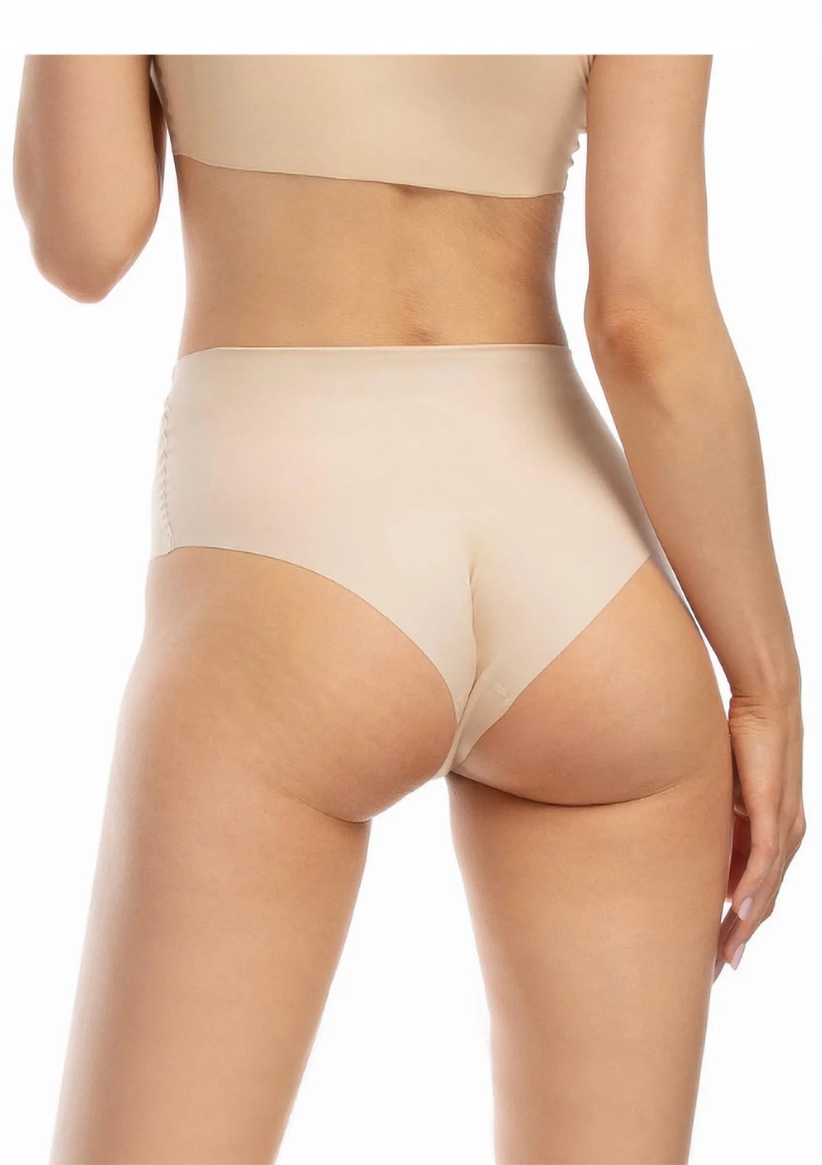 Figi z wysokim stanem Julimex Infinity maxi beżowe, klejone boki
