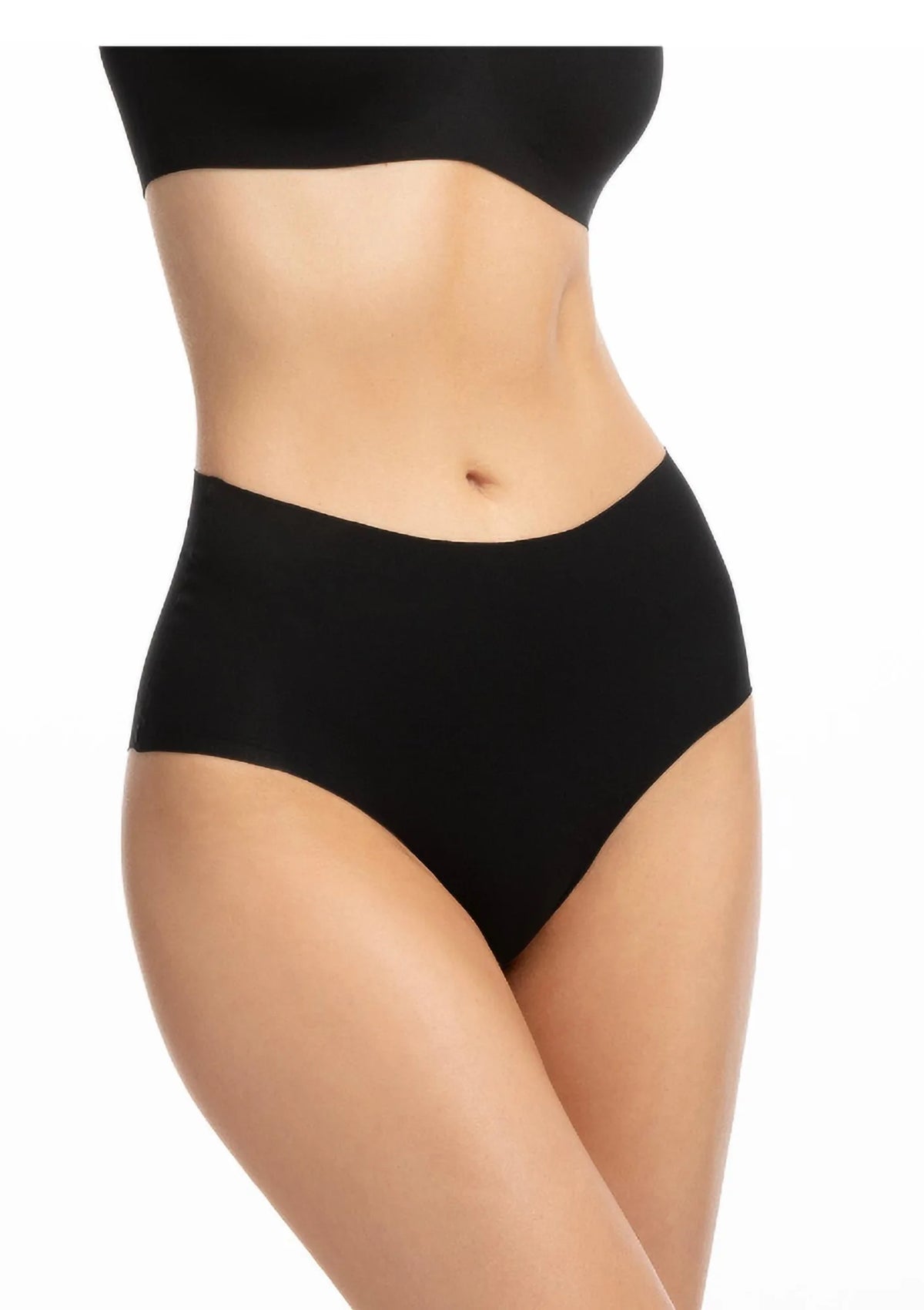 Figi z wysokim stanem Julimex Infinity maxi czarne, klejone boki