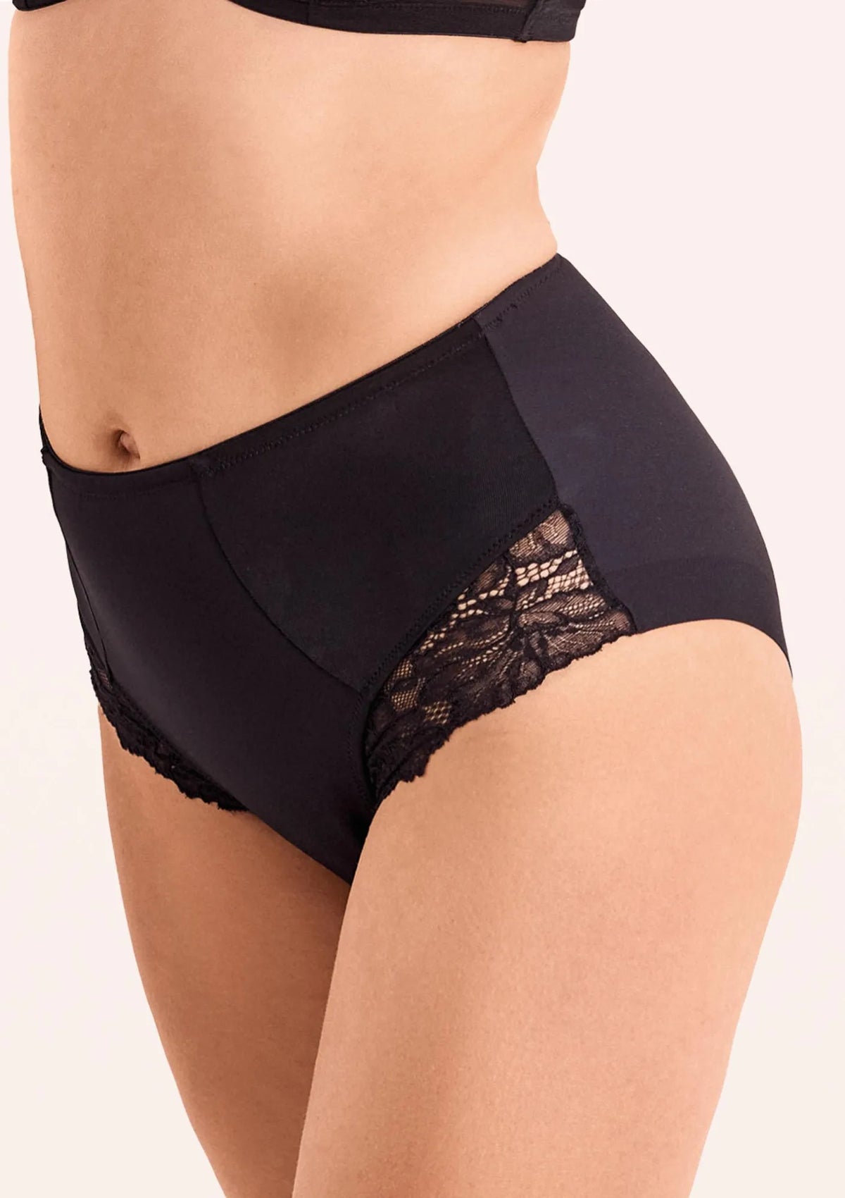 Infiore Perla figi modelujące z wysokim stanem i koronką czarne