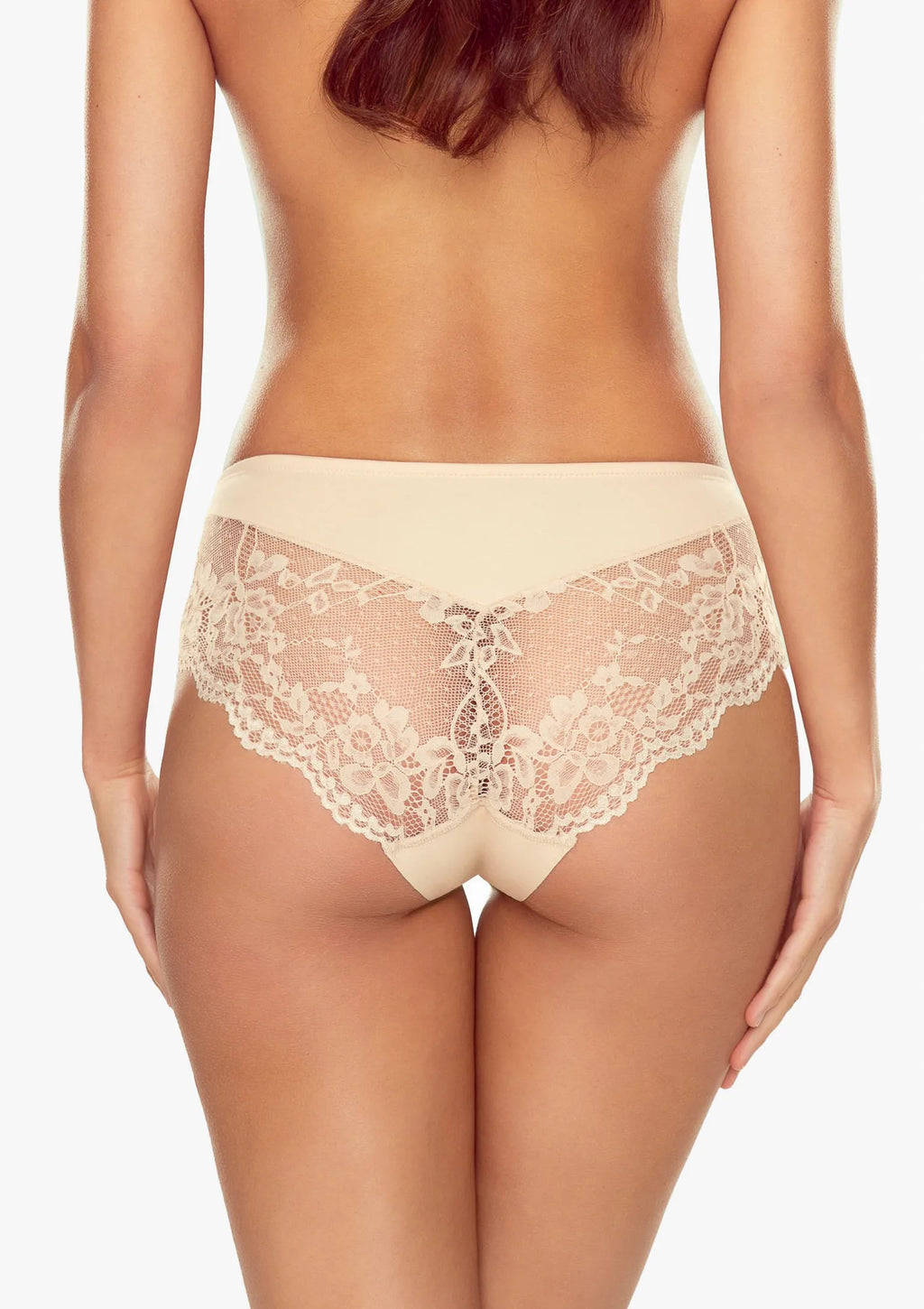 Figi beż Lapinee Evelyn 5042 bawełna organiczna z koronką