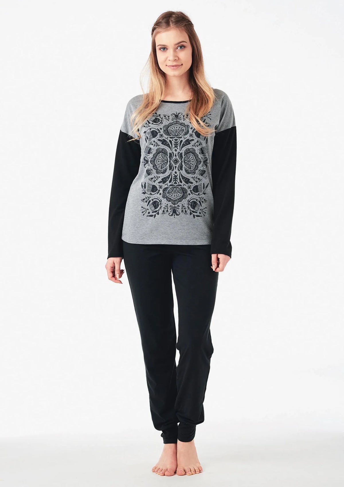 LHS 570: komplet damski Homewear z nadrukiem