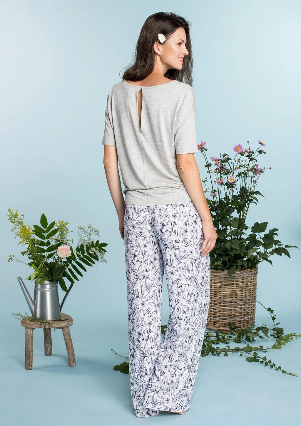 Damski komplet Homewear LHS 913 z kimonową górą
