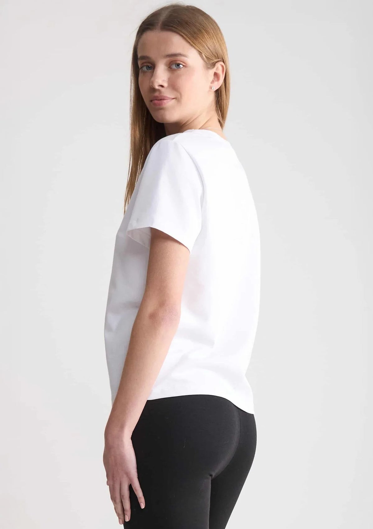 Naviale Lady Lima T-shirt damski biała z bawełny czesanej