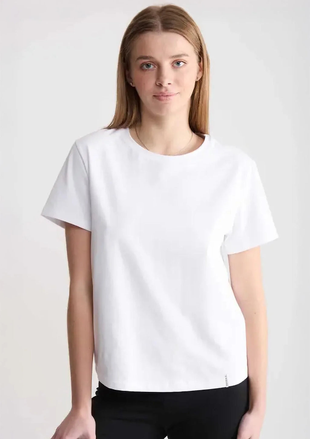 Naviale Lady Lima T-shirt damski biała z bawełny czesanej