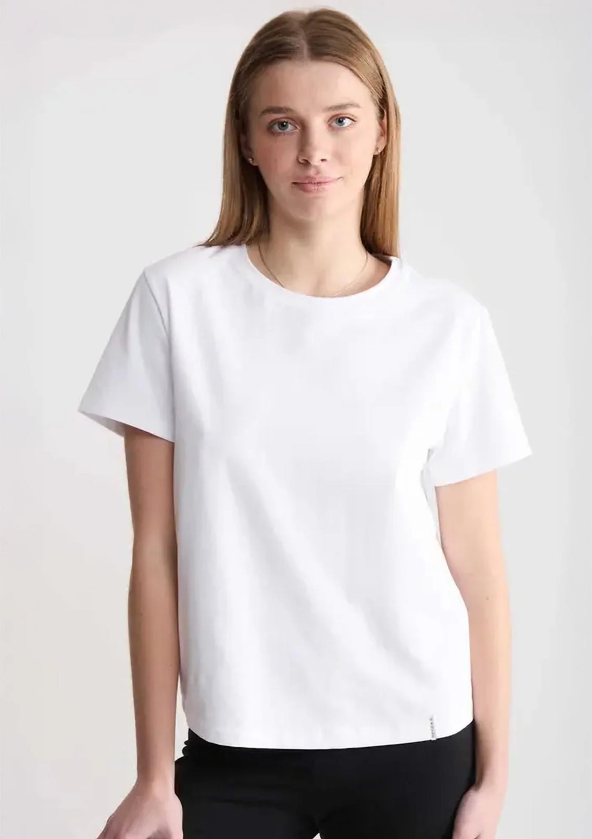Naviale Lady Lima T-shirt damski biała z bawełny czesanej