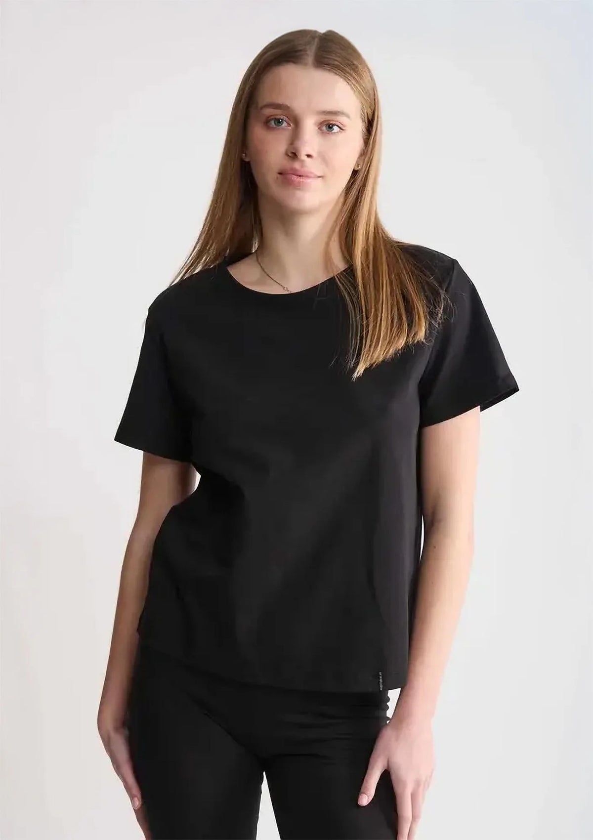 Naviale Lady Lima T-shirt damski czarna z bawełny czesanej