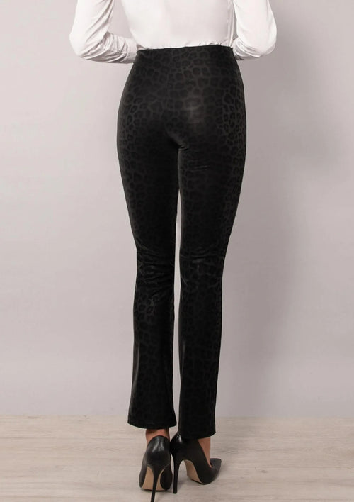 Animal LG15 Sielei: legginsy damskie czarne w zwierzęcy