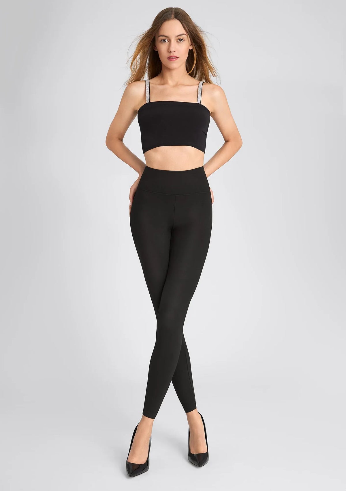 Marilyn 853 Active klasyczne legginsy damskie z wysokim pasem