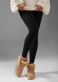 Legs 664 RIB Fleece legginsy prążkowane z polarem od środka
