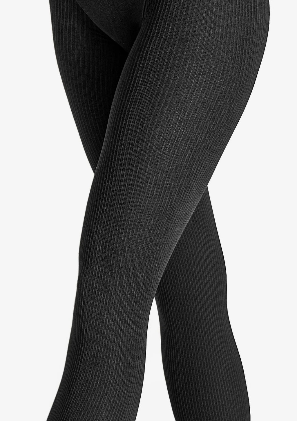Legs 664 RIB Fleece legginsy prążkowane z polarem od środka