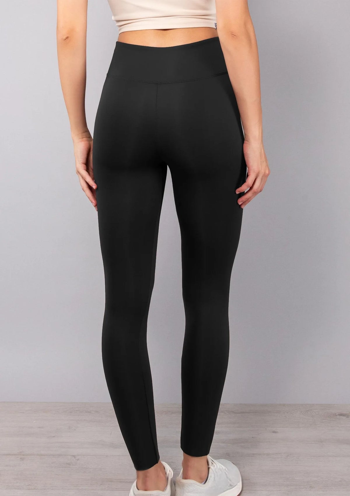 LG13 Sielei: legginsy damskie czarne sportowe z wysokim stanem